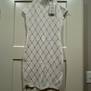 Elegant White Knit Dress